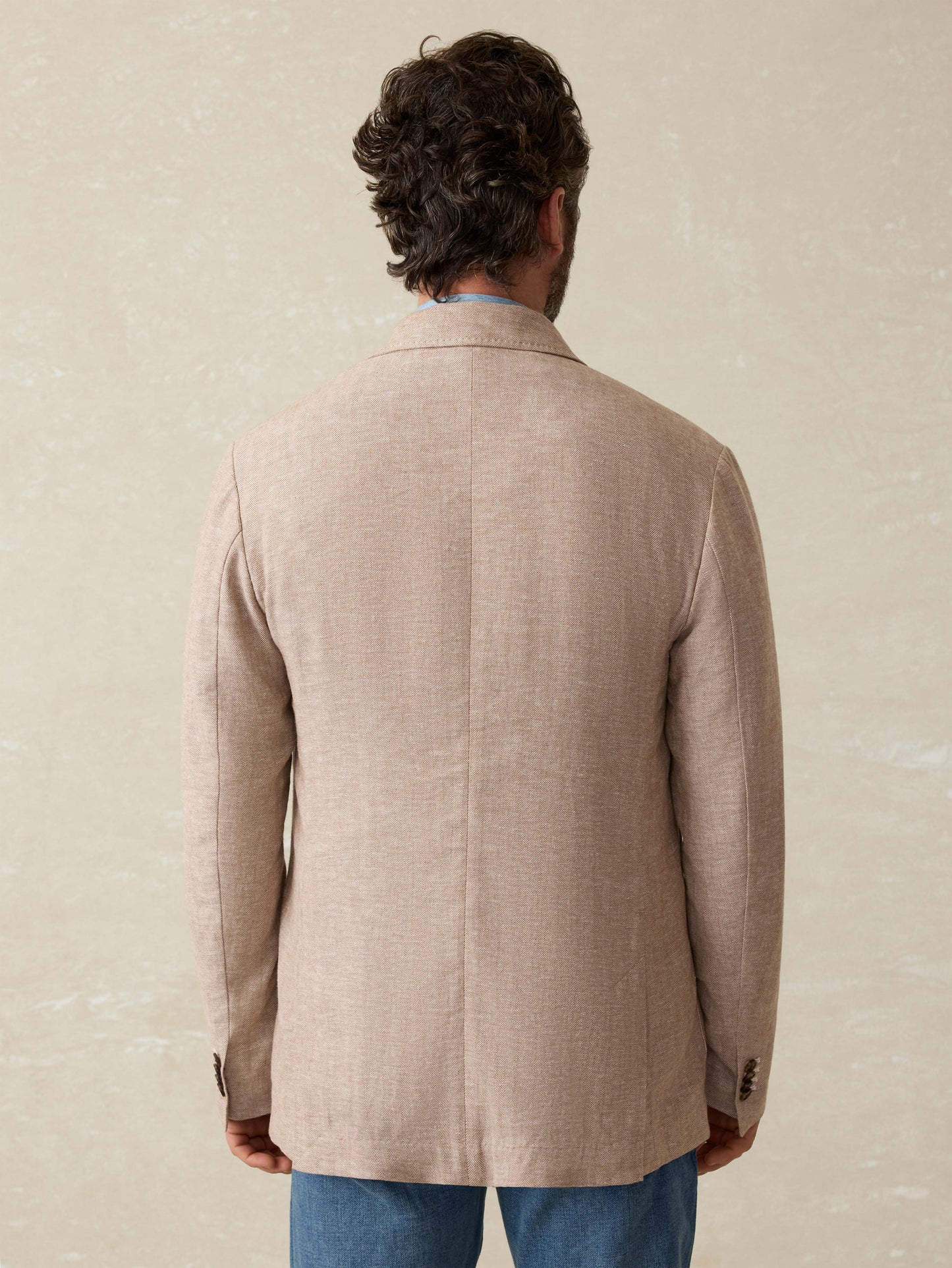 Movement™ Linen Blazer - Wolf Sands Herringbone