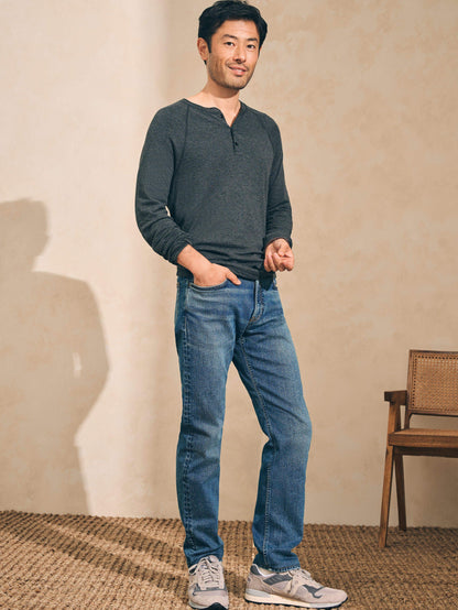 Long-Sleeve Newport Cloud Henley - Charcoal Heather