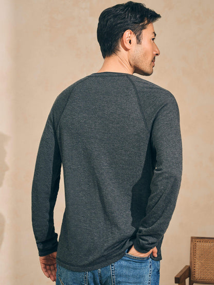 Long-Sleeve Newport Cloud Henley - Charcoal Heather