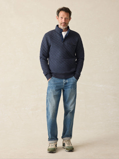 Epic Quilted Fleece Pullover - Navy Melange
