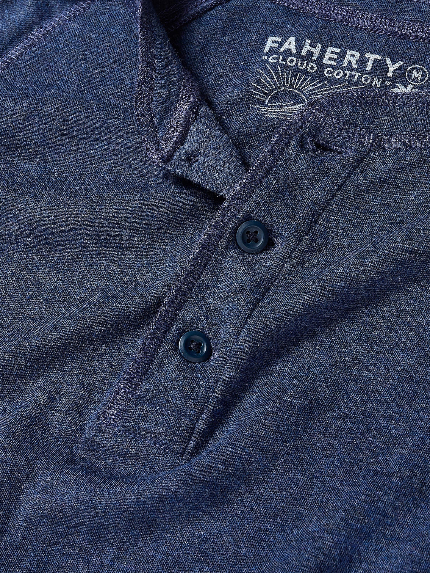 Long-Sleeve Cloud Henley - Baltic Navy Heather