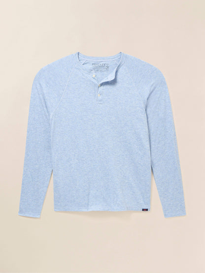 Long-Sleeve Cloud Henley - Light Blue Heather