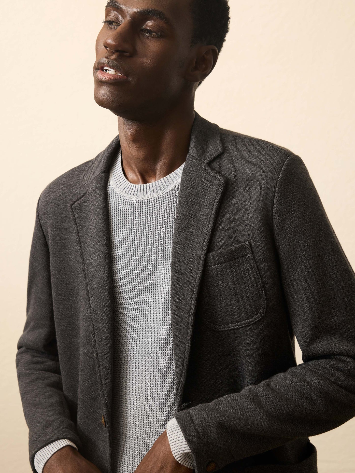 Inlet Knit Blazer - Black Sky Melange