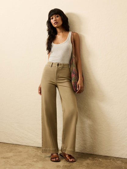 Stretch Terry Sailor Trouser - Desert Khaki