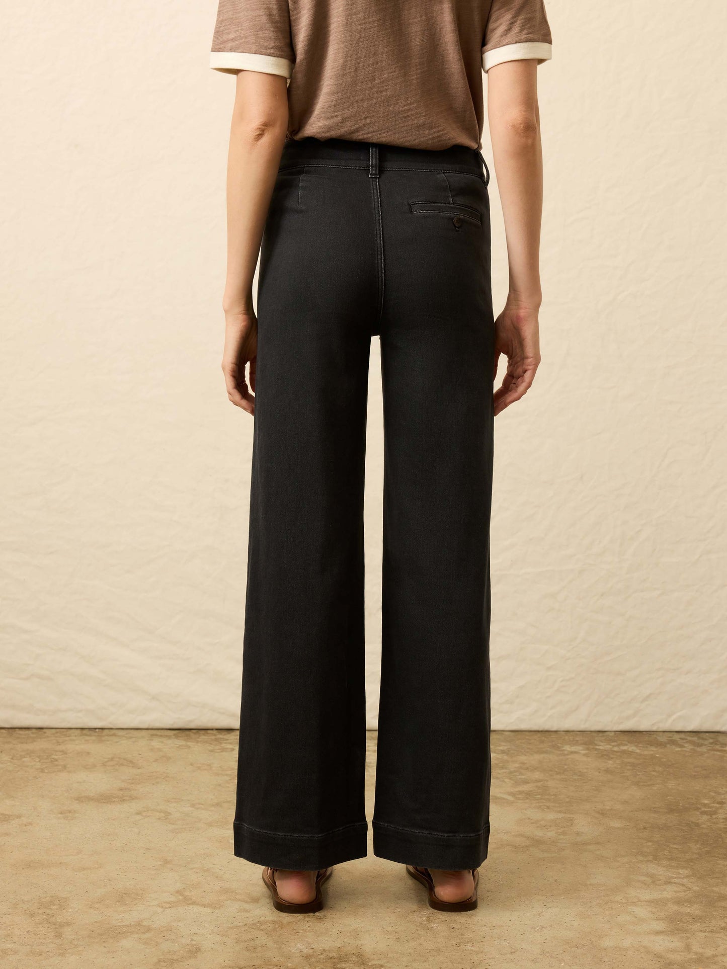 Stretch Terry Sailor Trouser - Onyx Black