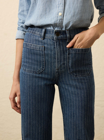 Sunwashed Denim Patch Pocket Pant - Dusk Stripe Wash