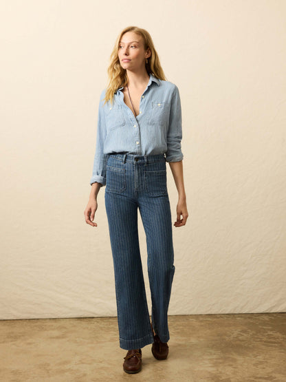 Sunwashed Denim Patch Pocket Pant - Dusk Stripe Wash