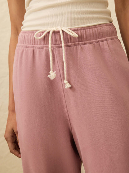 High Standard Fleece Wide Leg Sweatpant - Nostalgia Rose