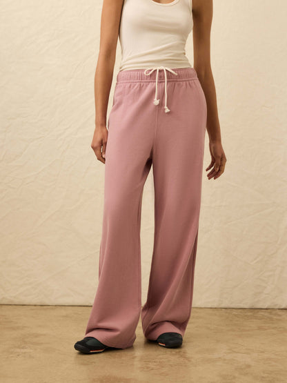 High Standard Fleece Wide Leg Sweatpant - Nostalgia Rose