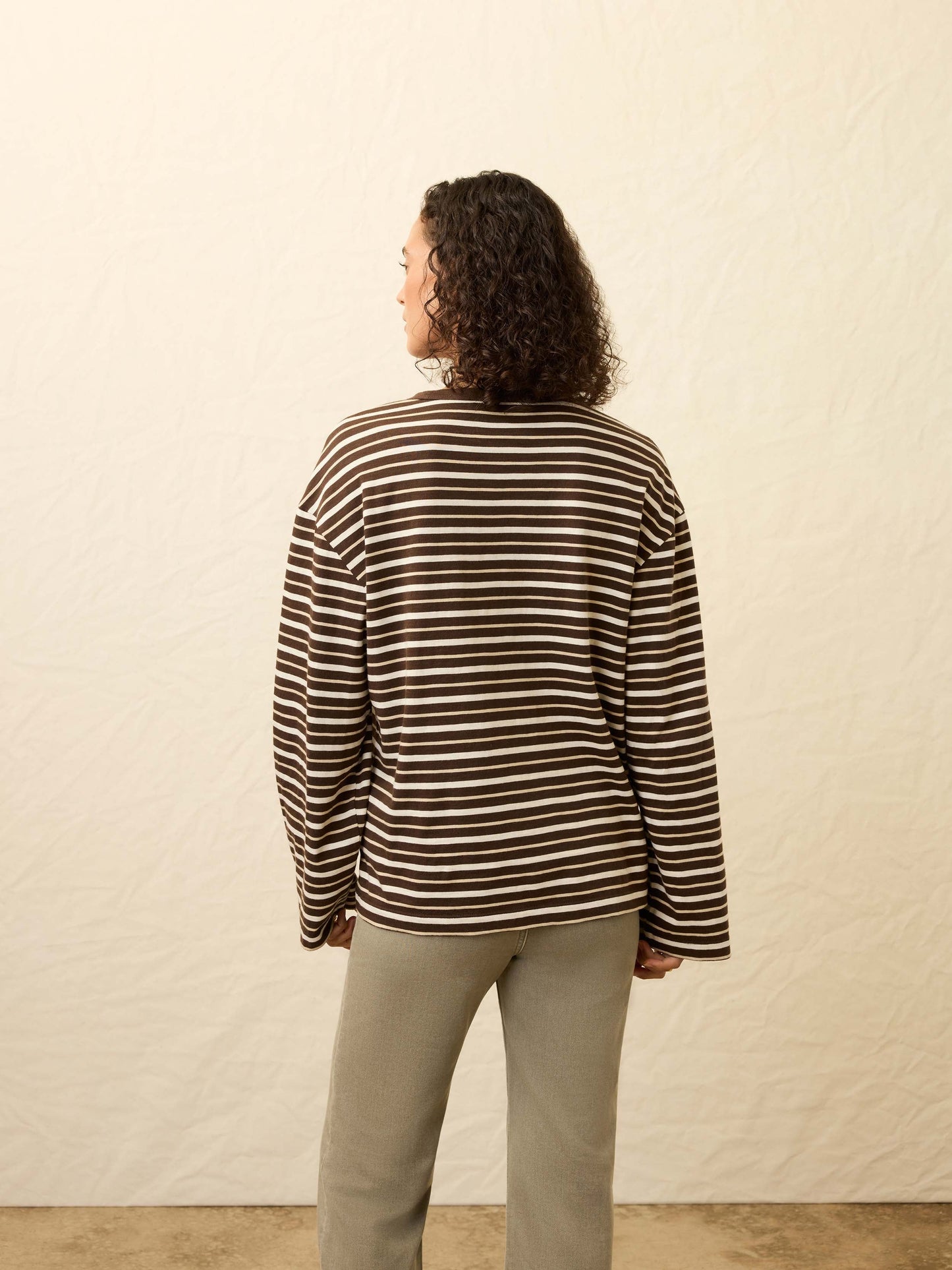 Sunwashed Long-Sleeve Retro Tee - Sand Drift Stripe
