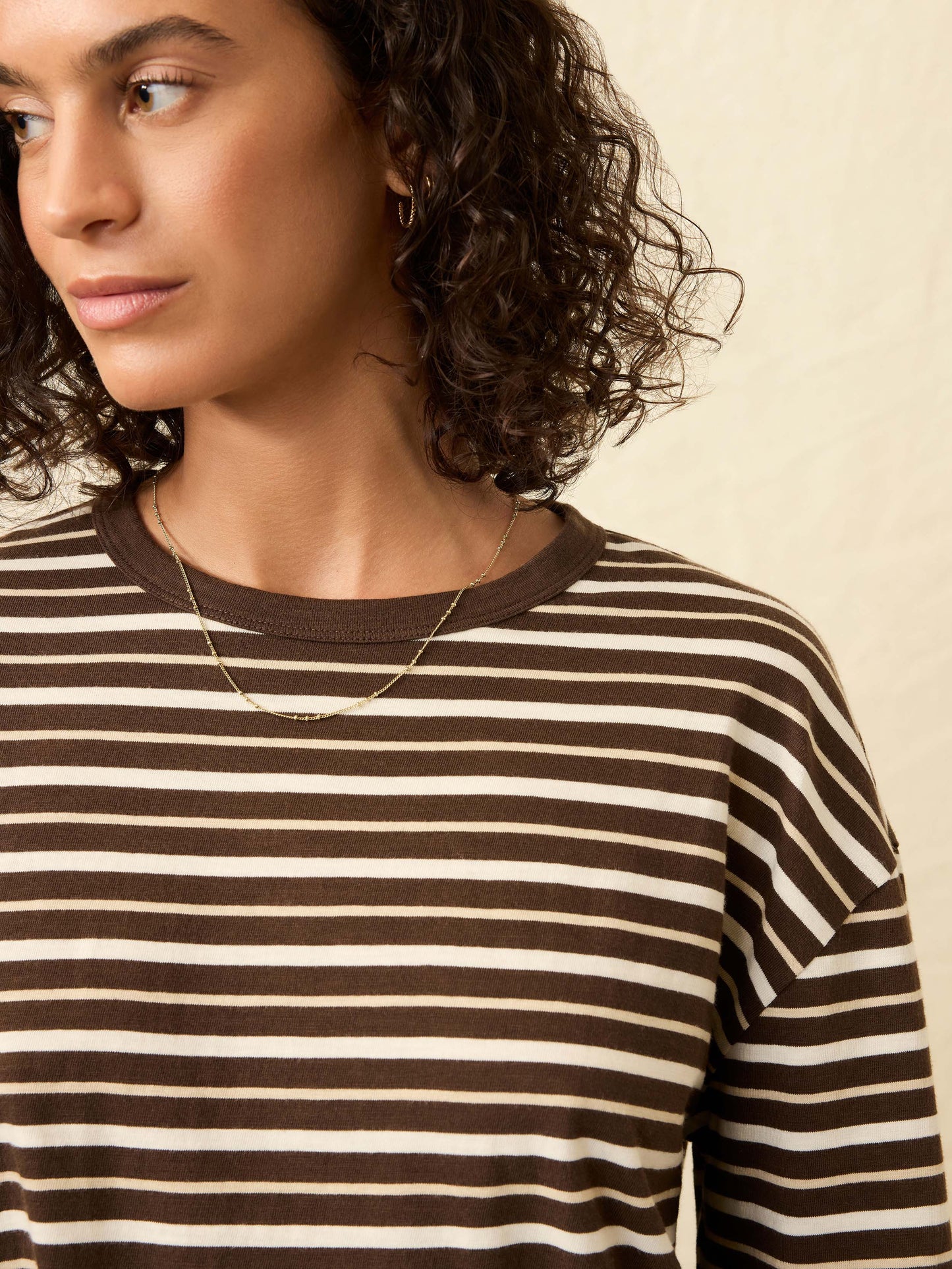 Sunwashed Long-Sleeve Retro Tee - Sand Drift Stripe