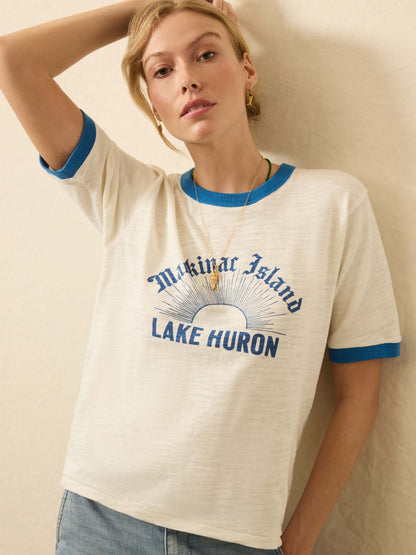 Sunwashed Slub Camp Tee - Lake Huron