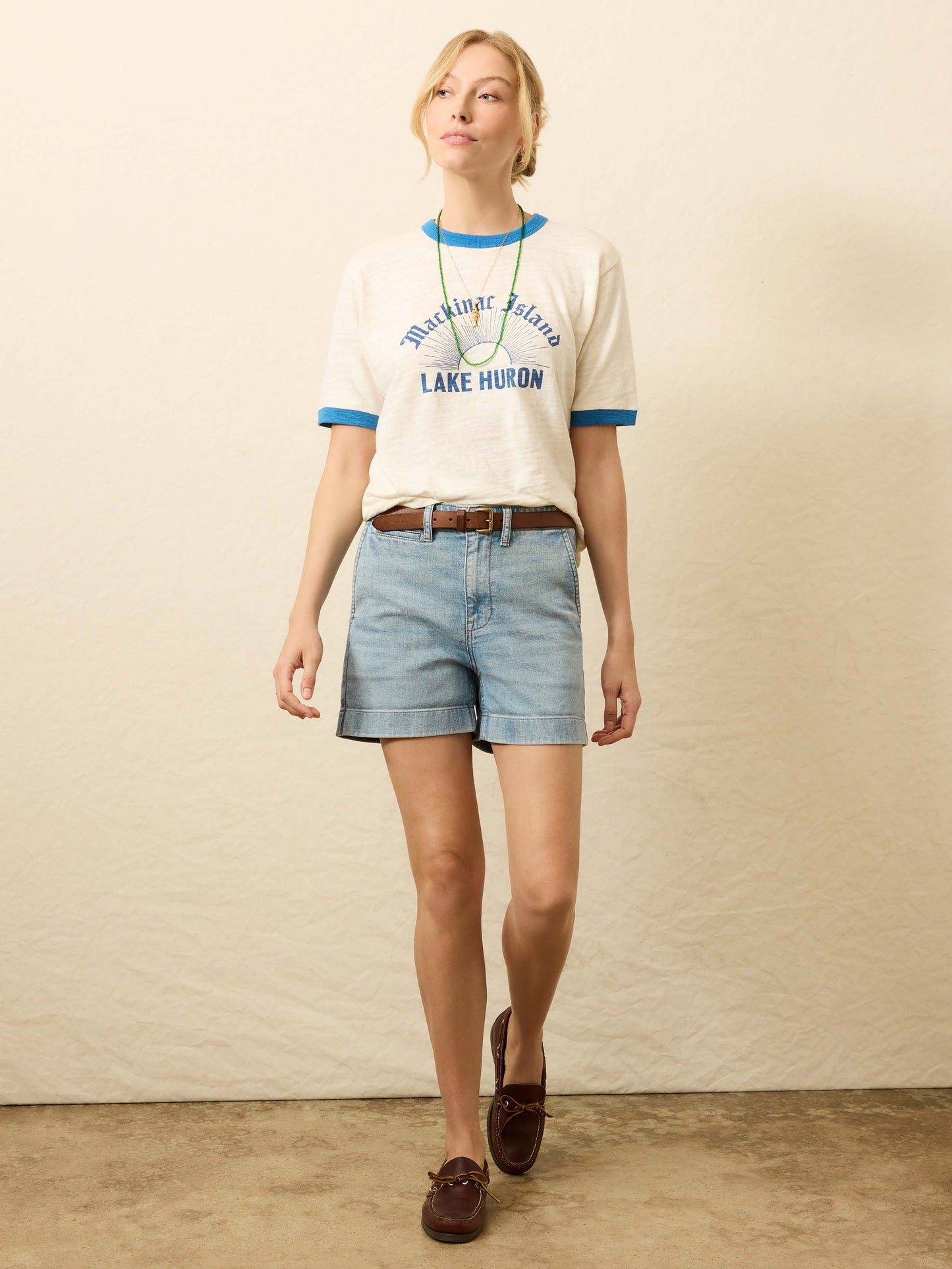 Sunwashed Slub Camp Tee - Lake Huron