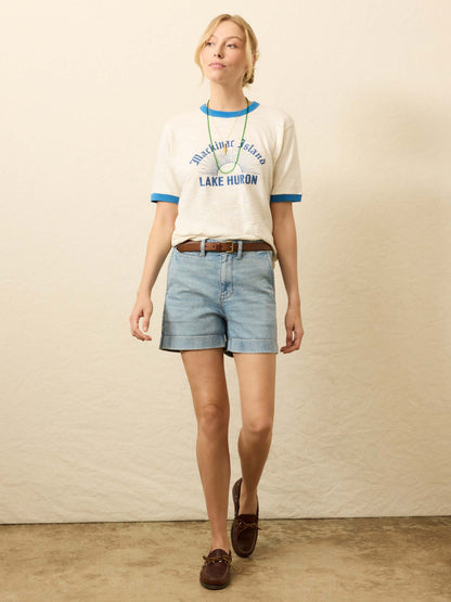 Sunwashed Slub Camp Tee - Lake Huron