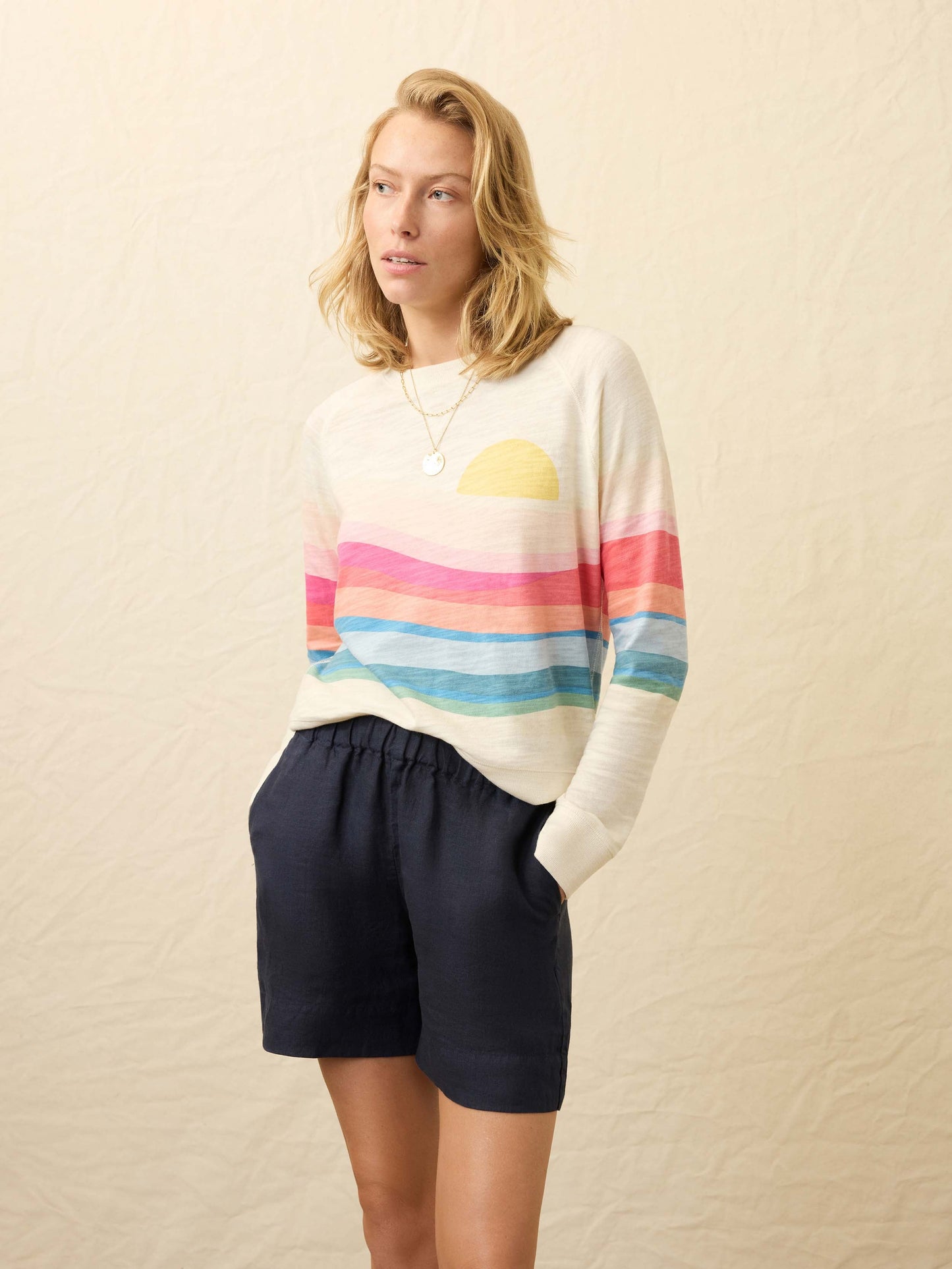 Sunwashed Slub Crewneck - Sun Spritz Soleil