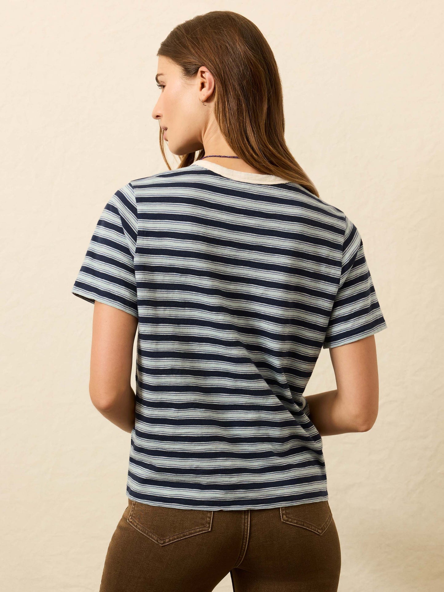 Sunwashed Essential Tee - Harbor Haze Stripe