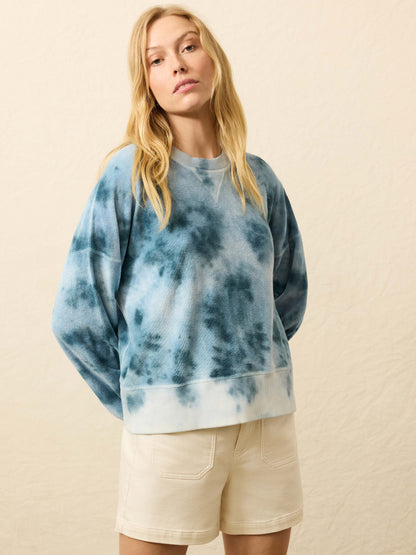 High Tide Terry Crew - Ocean Blue Tie Dye