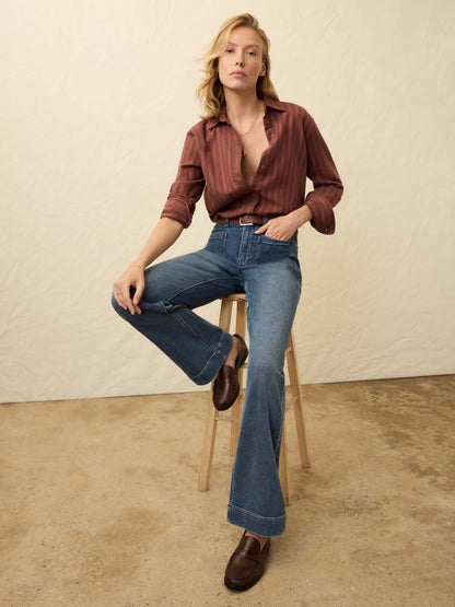 Heirloom Portuguese Flannel Relaxed Shirt - Cliff Walk Stripe