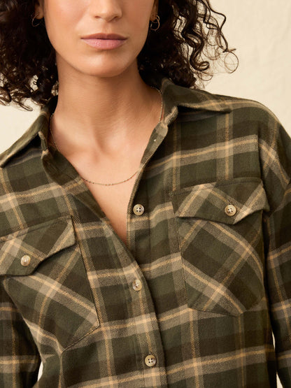 Heirloom Portuguese Flannel Overshirt - Garret Verde Plaid