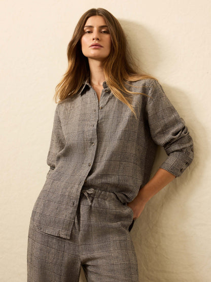 Laidback Linen Relaxed Shirt - Overlook Plaid