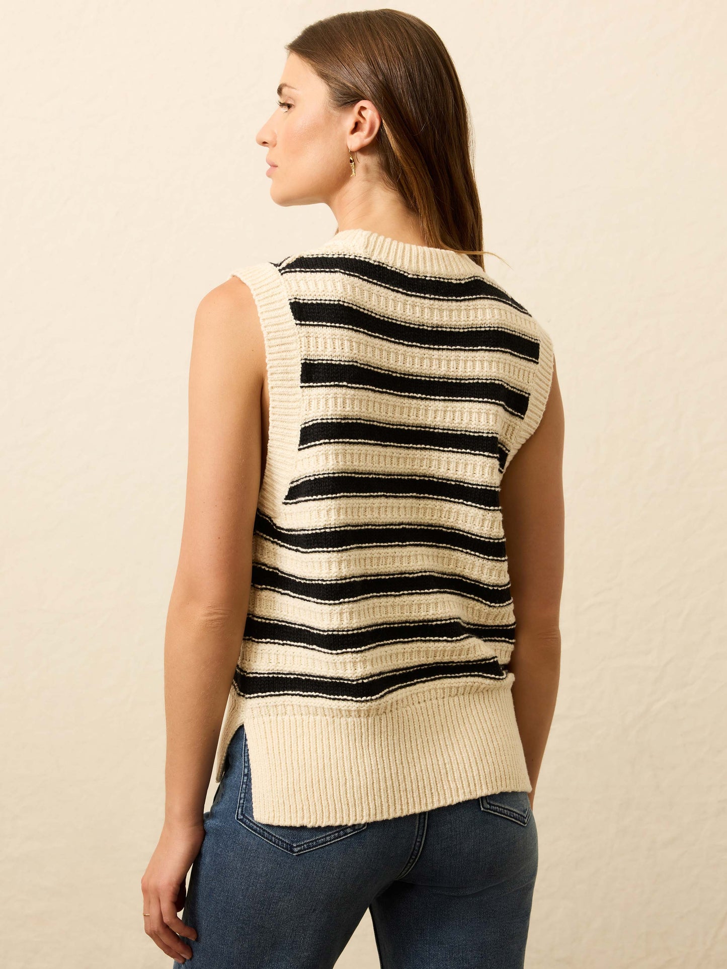 Heirloom Cotton Sweater Vest - Licorice Lines