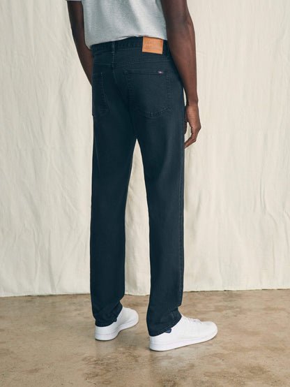 Organic Cotton Slim Straight Denim (30" Inseam) - Black Smoke Wash