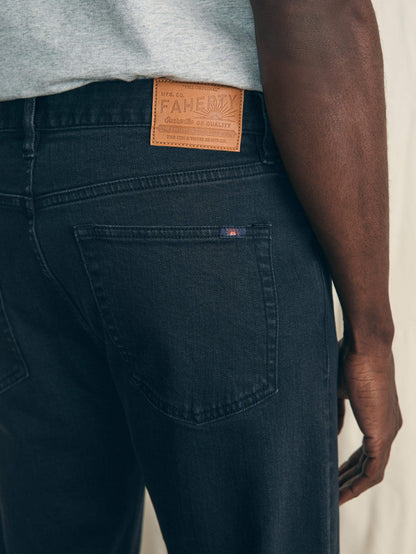 Organic Cotton Slim Straight Denim (34" Inseam) - Black Smoke Wash