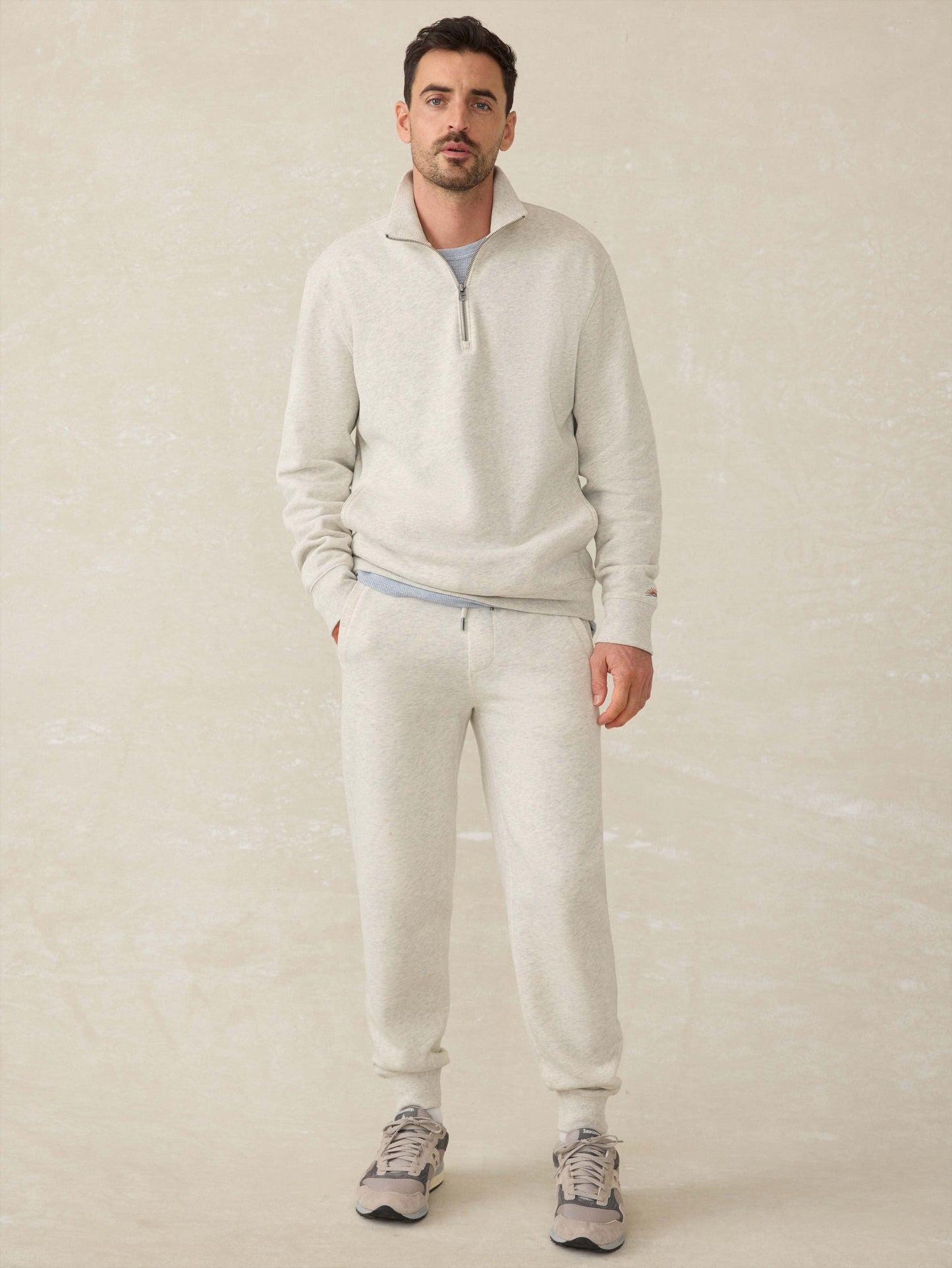 High Standard Fleece Quarter Zip - Antique Ivory Heather