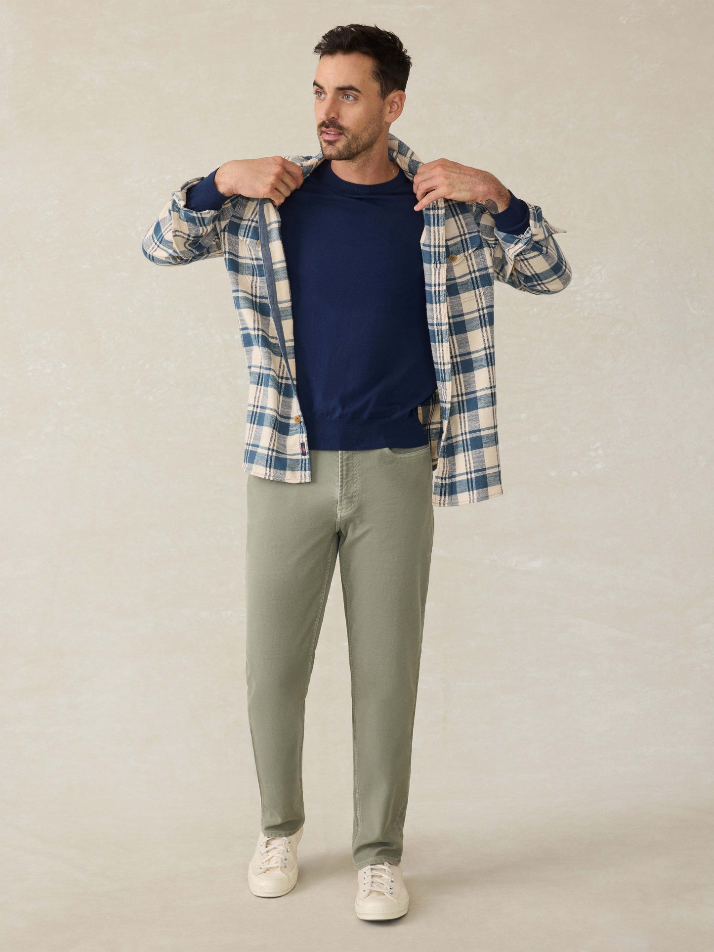 Stretch Terry 5-Pocket Pant - Faded Olive