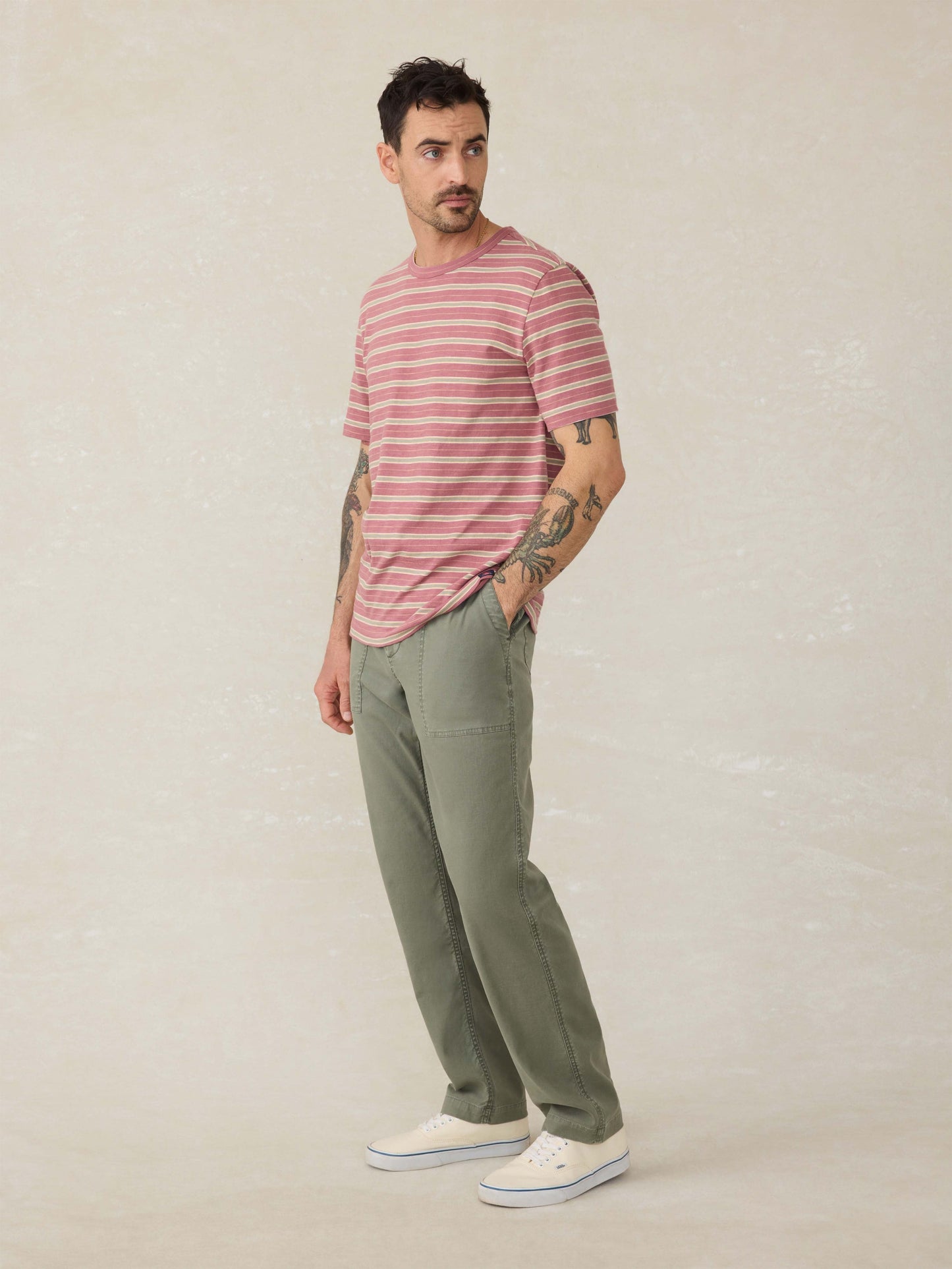 Sunwashed Tee - Red Reef Stripe