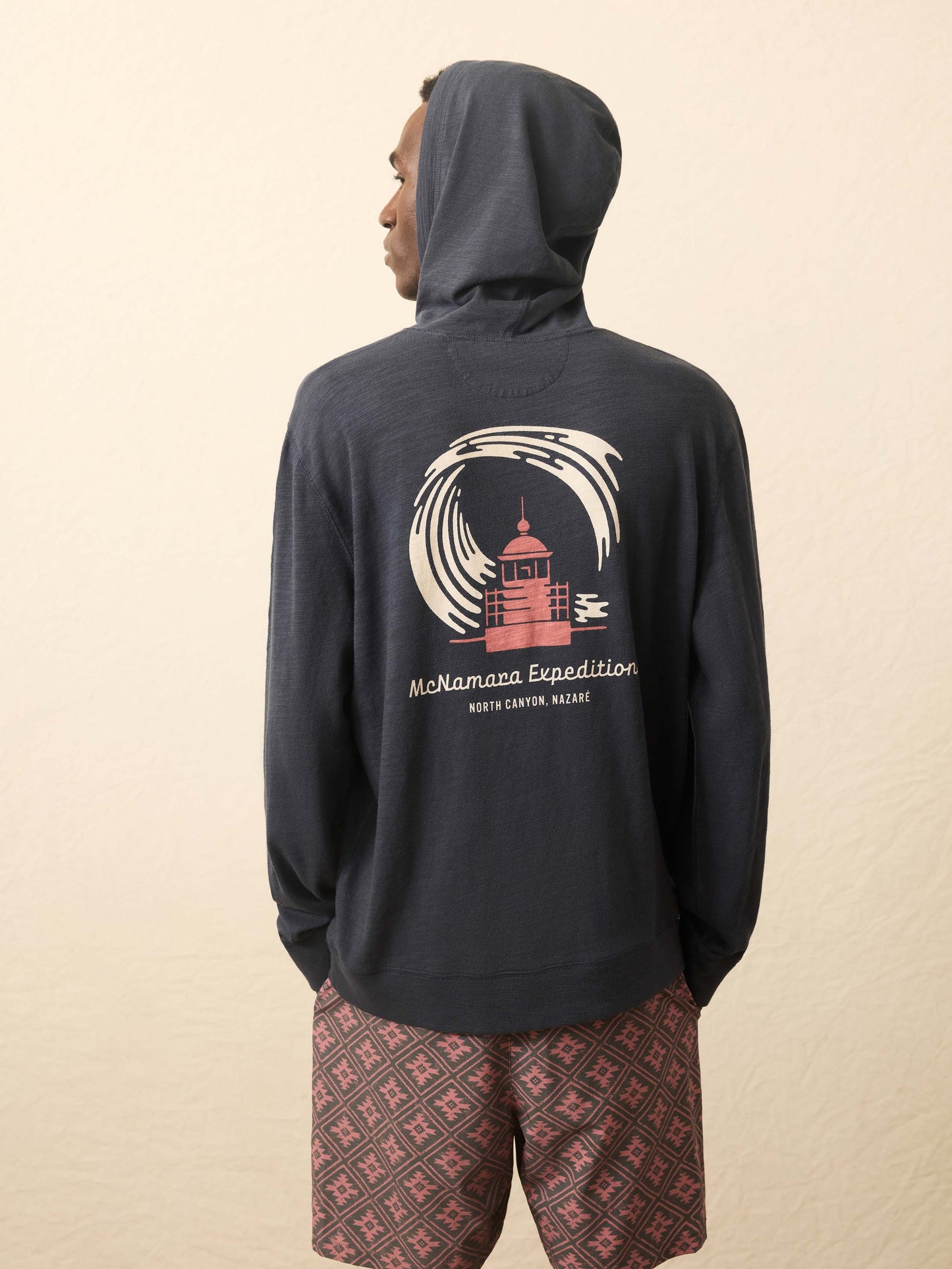 Nazare Sunwashed Slub Hoodie - Blue Nights
