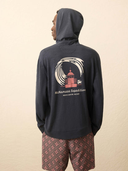 Nazare Sunwashed Slub Hoodie - Blue Nights