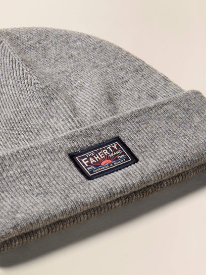 Faherty Logo Beanie - Grey Heather