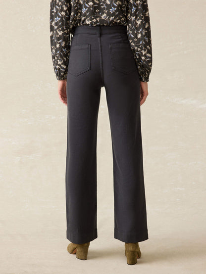 Stretch Terry Patch Pocket Pant - Washed Black