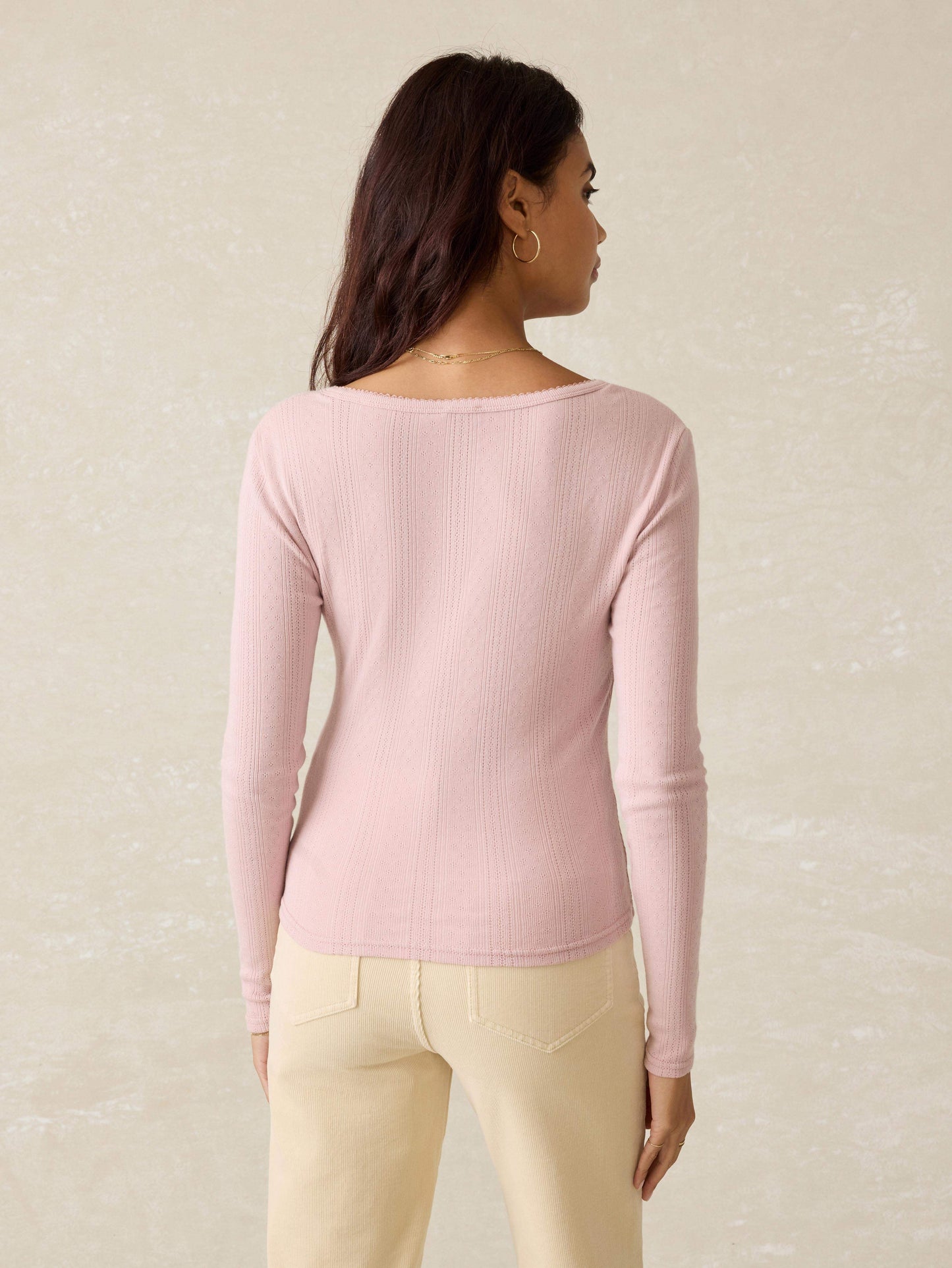 Pacific Pointelle Scoop Neck - Blush