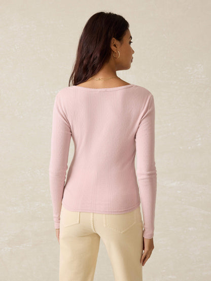Pacific Pointelle Scoop Neck - Blush