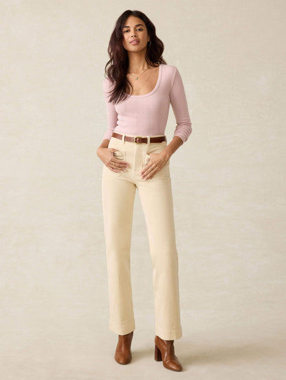 Pacific Pointelle Scoop Neck - Blush