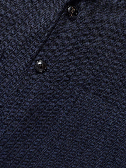 Inlet Knit Tweed Blazer - Navy Twilight Herringbone