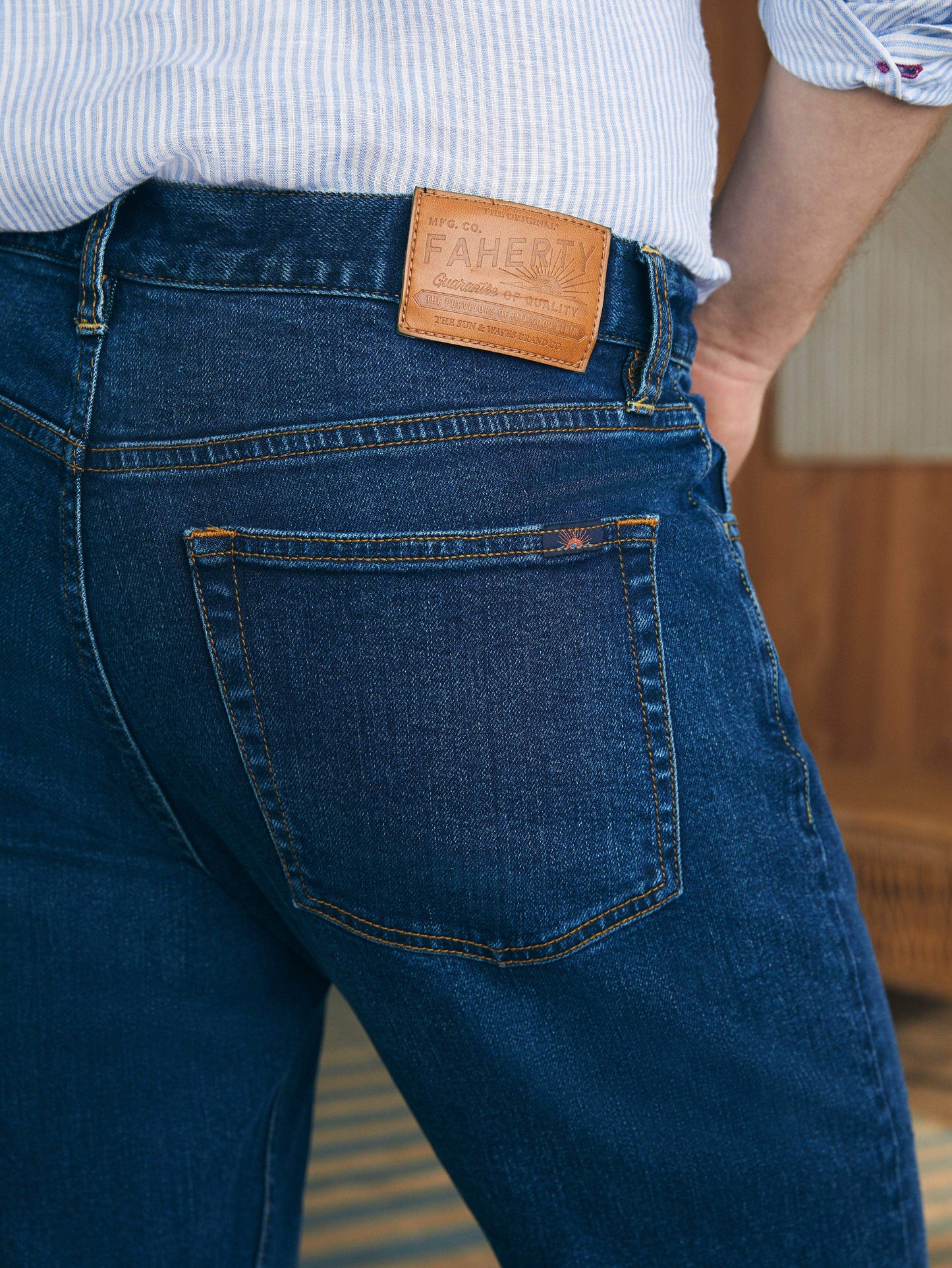 Organic Cotton Slim Straight Denim - Cove Point Wash
