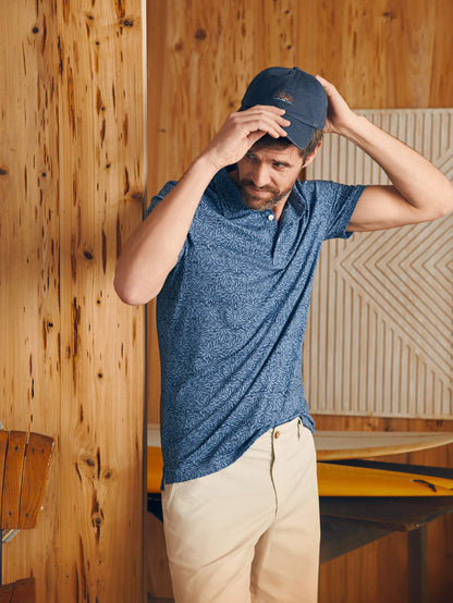 Short-Sleeve Movement™ Pique Polo - Horizon Blue Frond Print