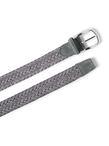 Suede Woven Belt - Grey