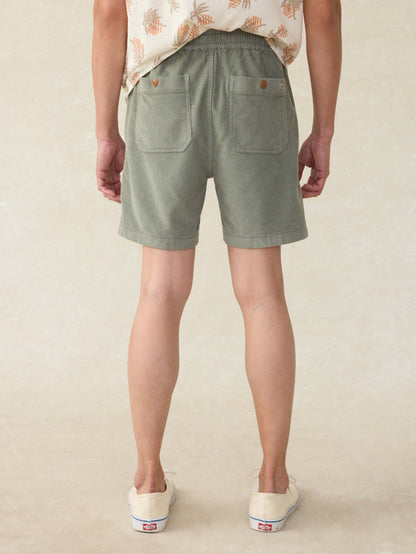 Corduroy Drawstring Utility Short - Coastal Sage