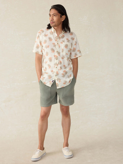 Corduroy Drawstring Utility Short - Coastal Sage
