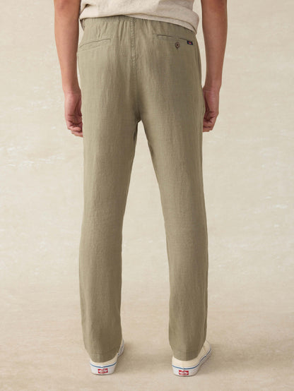Linen Drawstring Pant - Canyon Olive