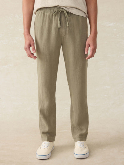 Linen Drawstring Pant - Canyon Olive