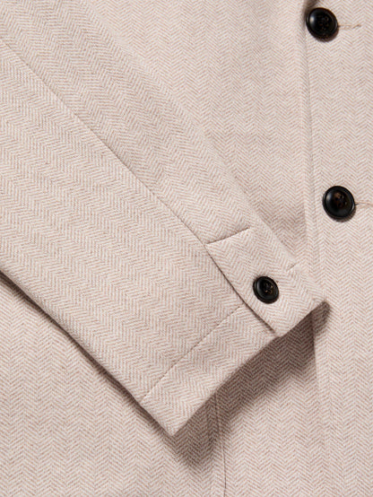 Inlet Knit Tweed Blazer - Khaki Stone Herringbone