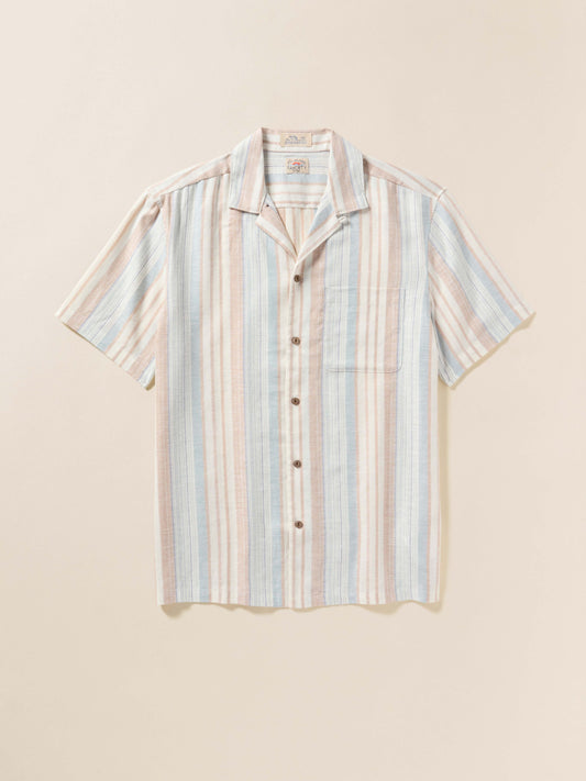 Short-Sleeve Breeze Camp Shirt - Golden Beach Stripe