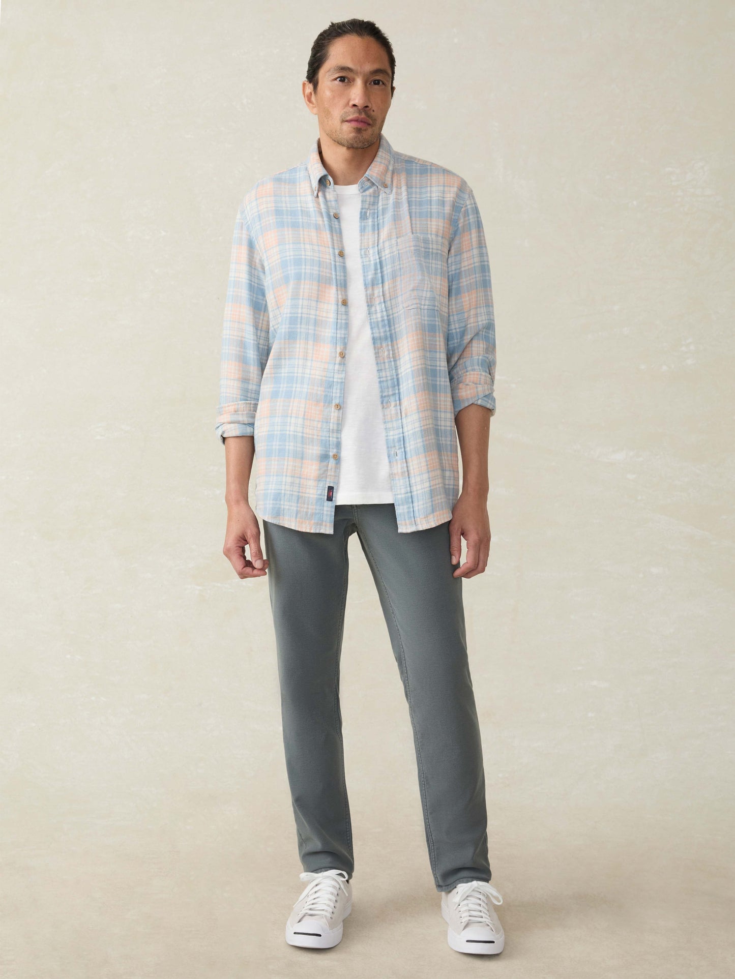 Long-Sleeve Breeze Shirt - Coral River Plaid