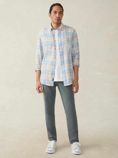 Long-Sleeve Breeze Shirt - Coral River Plaid