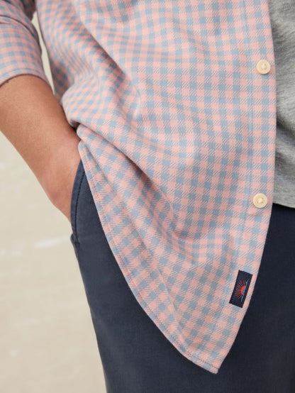 Coastline Knit Shirt - Blue Coral Gingham
